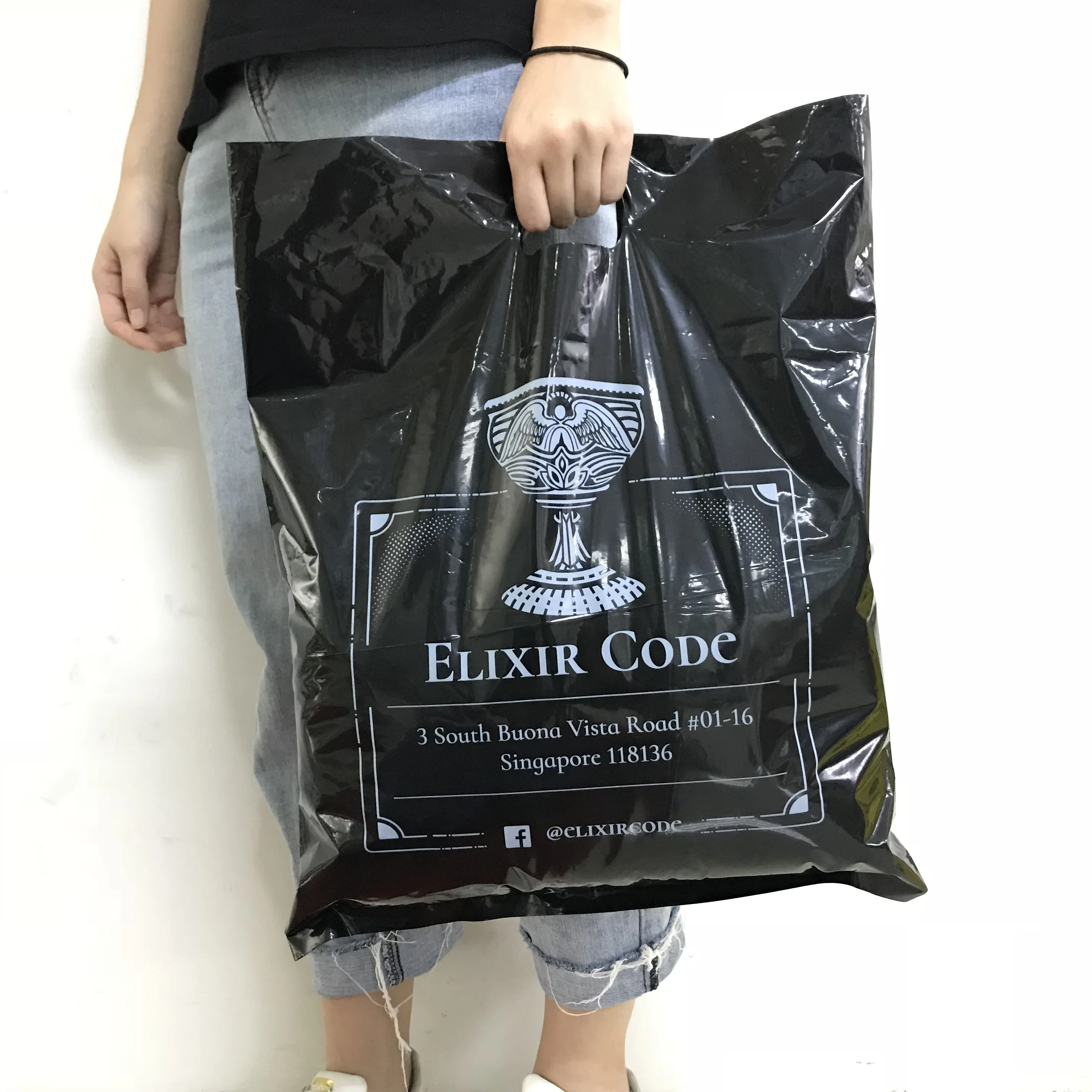 Гуанчжоу, биоразлагаемый пластиковый персонализированный, розничная продажа одежды, плоский пакет с логотипом