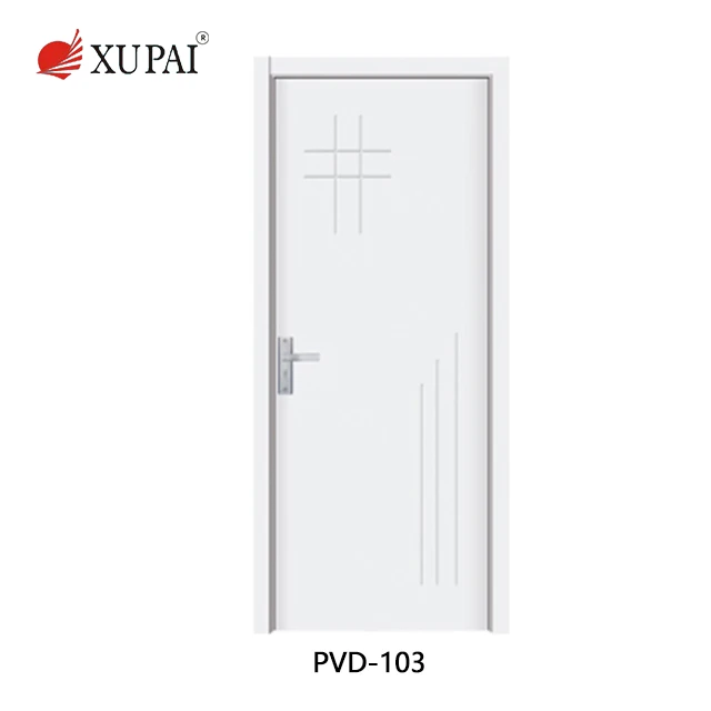 New design white pvc door price list pvc flush door