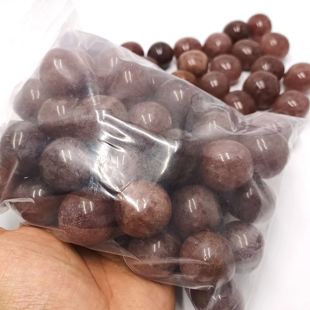 Crystal tumbles wholesale natural red strawberry quartz stone polishing strawberry quartz tumbled stone