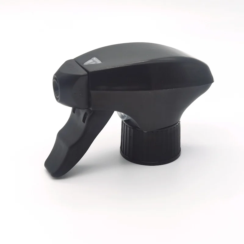 28mm Neck All Plastic Chemical Resistant Black Trigger Sprayer For Cleaning