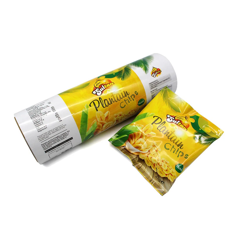 Aluminum Plastic Food Flexible Packaging Film Roll Sachet For Taro Tomatto Potato Chips Packaging