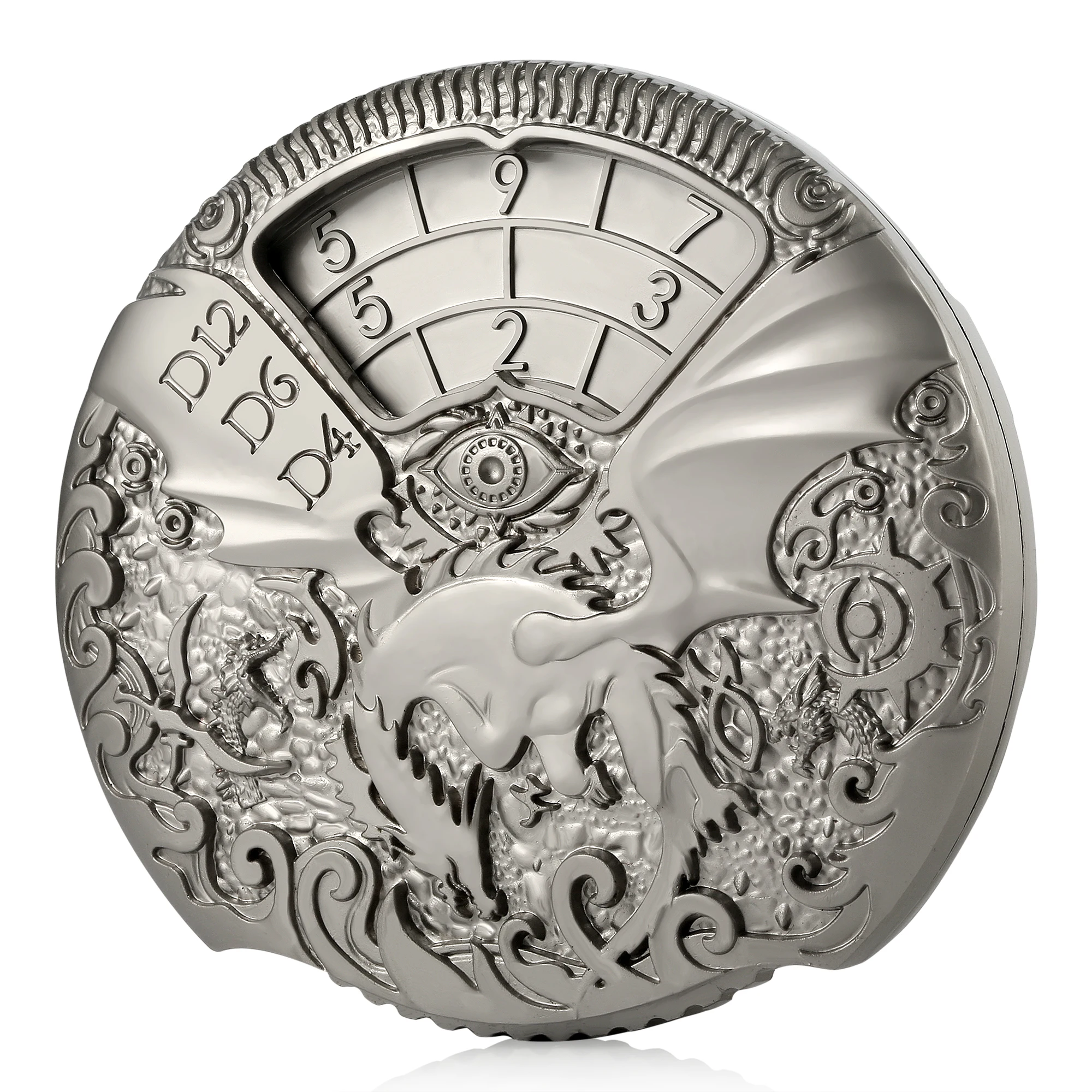 New Design 7-in-1 Dragon Roulette Metal Spinner Dice Spinning DND Dice Set D&D Steampunk Dice with Gift Box for RPG Rolling Game