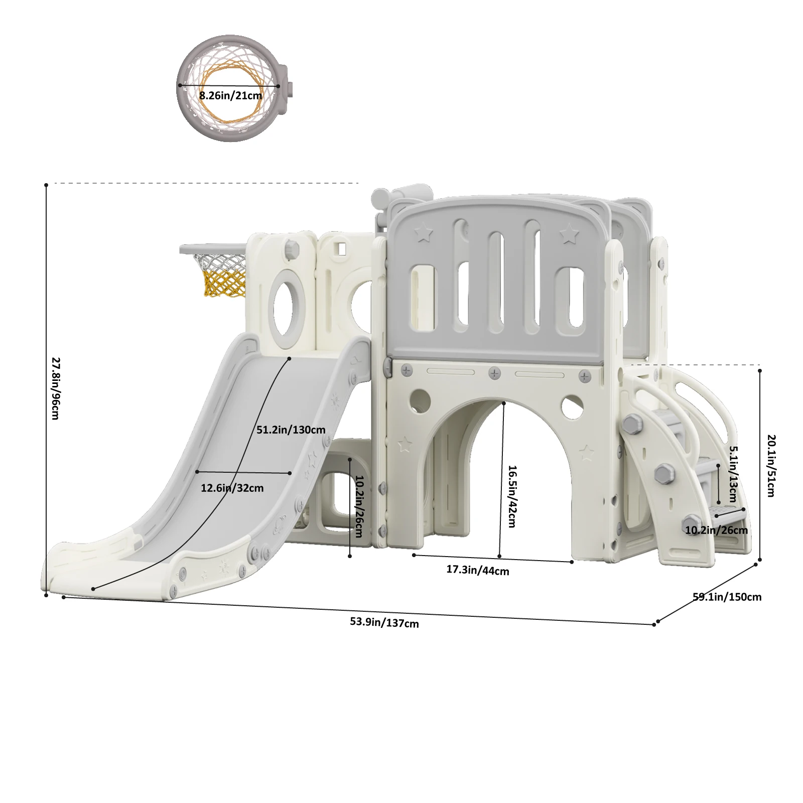 Multifunetional Climbing Kids Indoor Play House Playground Baby Playroom Combined Slide And Swing Set For Children Sliding Toy