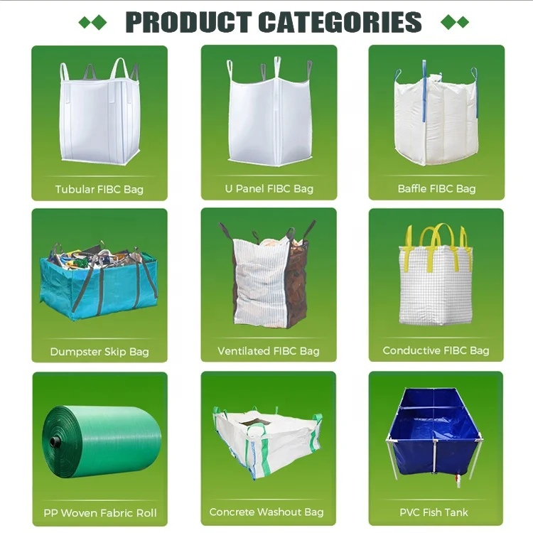 Skip dumpster bags yard industrial bulk jumbo bag 3 Cubic garden waste lifting OEM printing uv stable SKIP super sack Rolls