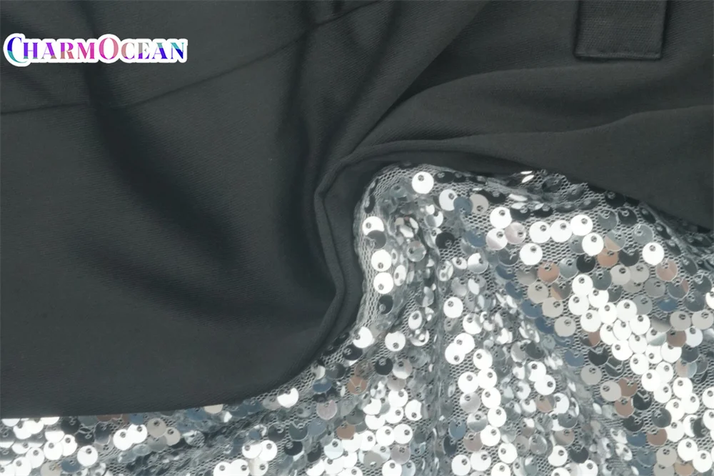 R09158 - fashion sexy one shoulder sequined long sleeve women club dresses