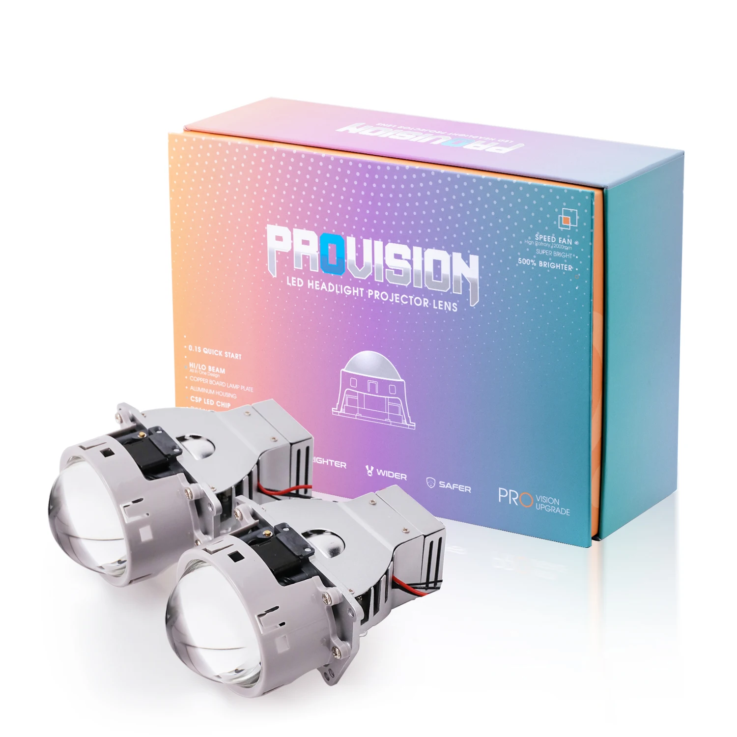 Factory price auto car head light 3.0 Inch Bi LED Projector Lens Hi/Lo Beam Conversion Kit-6000K