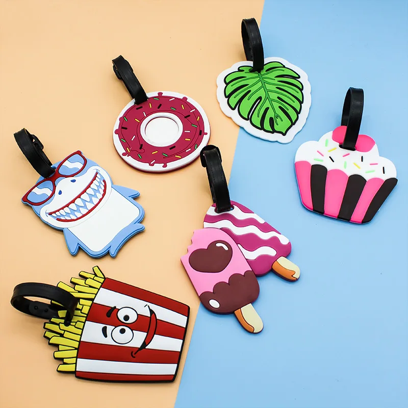 Wholesale Cartoon Travel Check-in Tags PVC Soft Plastic Luggage Tags Pendant Luggage Tags Luggage for Baggage Accessories