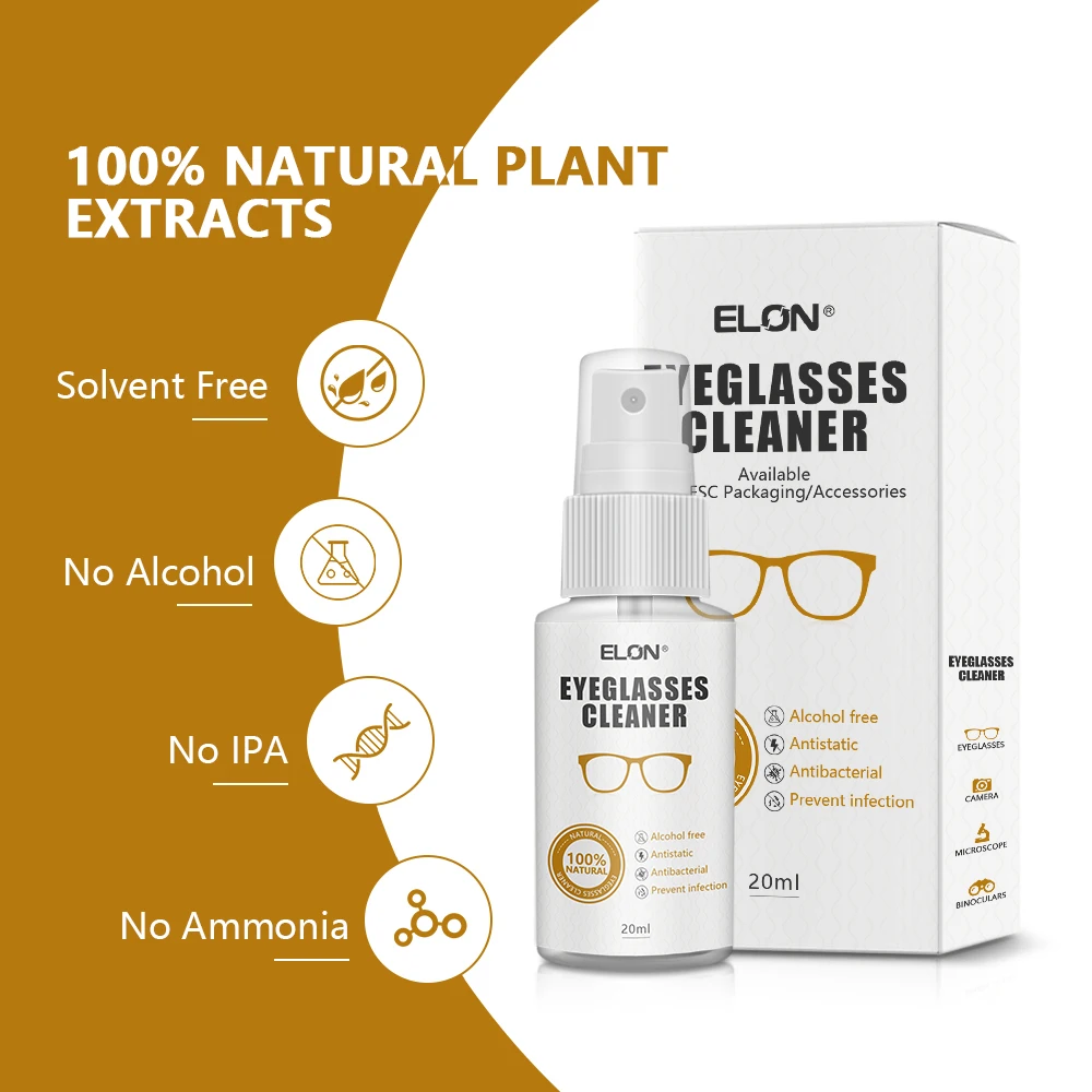 Custom Logo Nature Eyewear Formula Accessories Sunglasses Cleaning Cloth Misting Spray Bottle Glasses Cleaning Kit