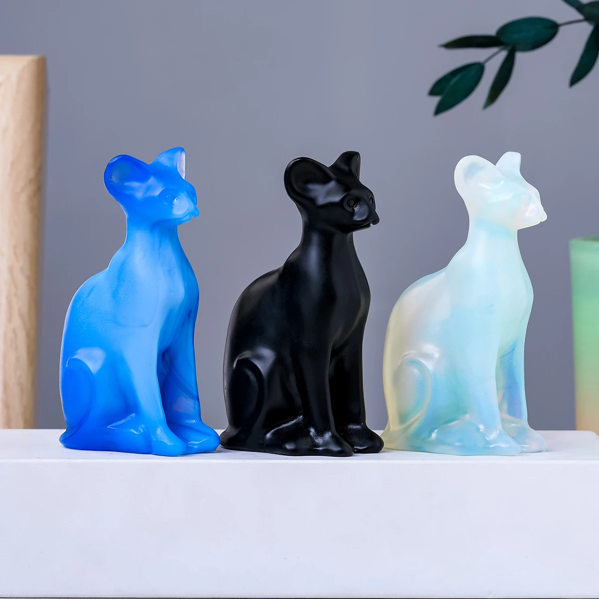 Crystal Hot Sales Yellow Calcite Carved Sphynx Cat Statue Carfts For Home Decor