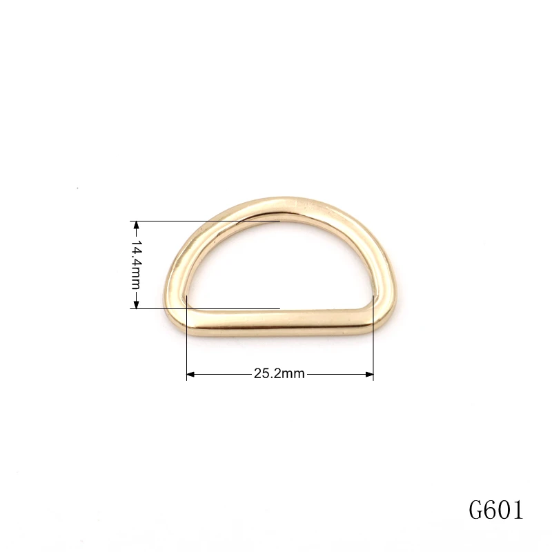 1 inch gold flat wire D ring buckle ring loop for leather strap