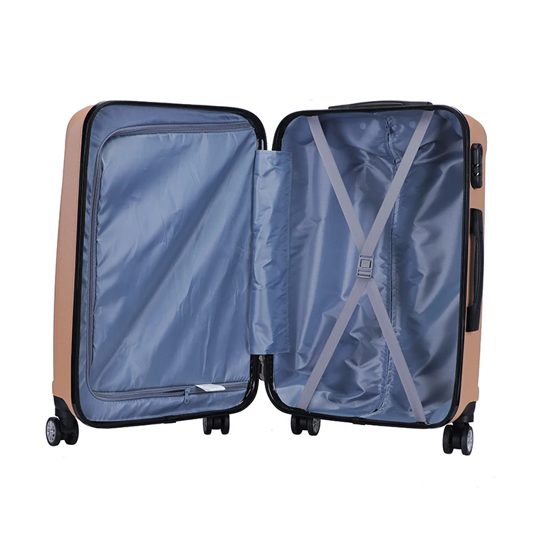 Factory wholesale ABS PC carry-on airplane travel 3 piece trolley suitcase luggage