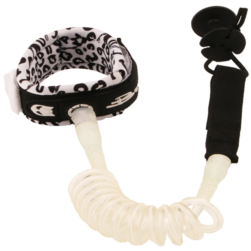 Good quality 6mm 10ft custom logo coiled surfing rope different colors affordable sup leash coil board ankle leashes