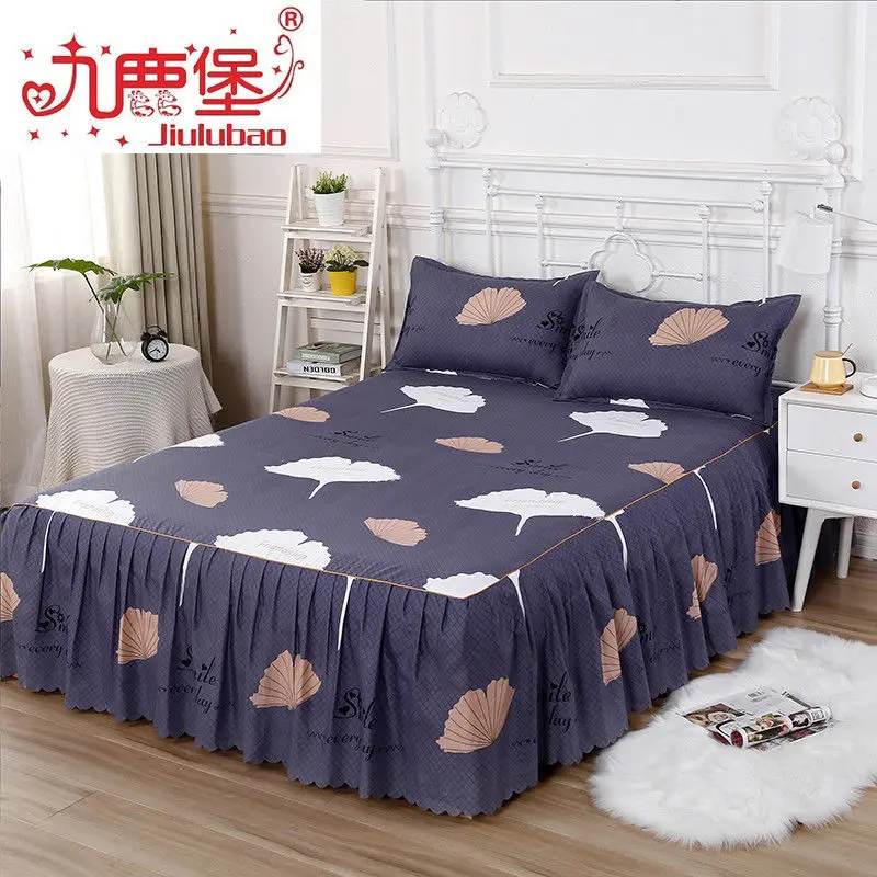 1.8*2m New Korean Version Of Bilateral Bed Skirt And Pillowcase Three-Piece Bedspread Factory Wholesale