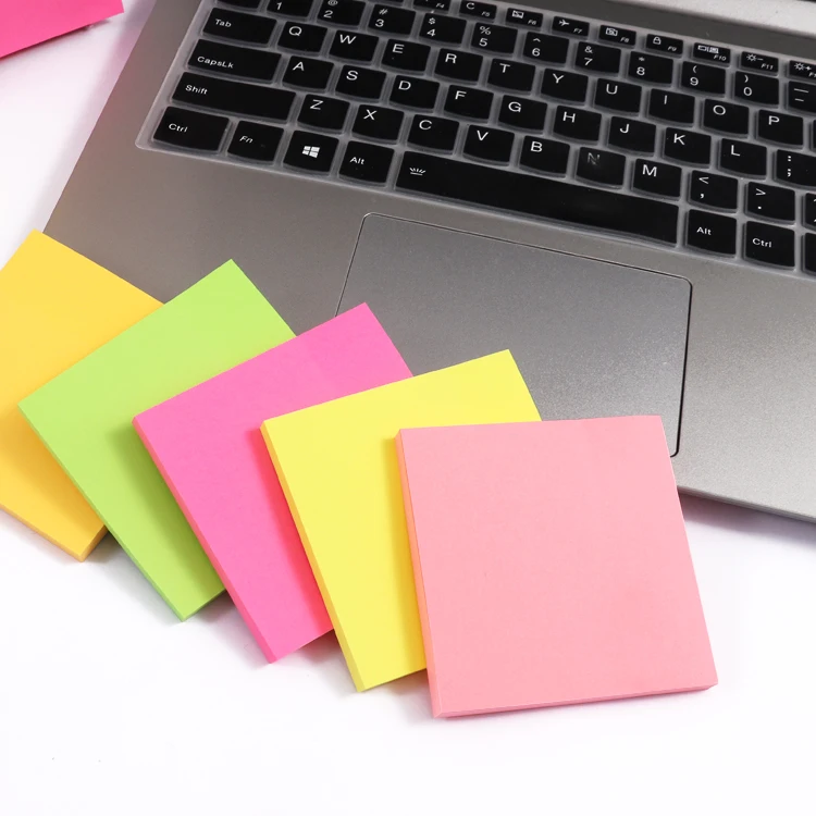 Foska High Quality Multi Colors Assorted Eco Friendly Portable Strong Adhesive Memo Pad Cube Sticky Notes Paper for School