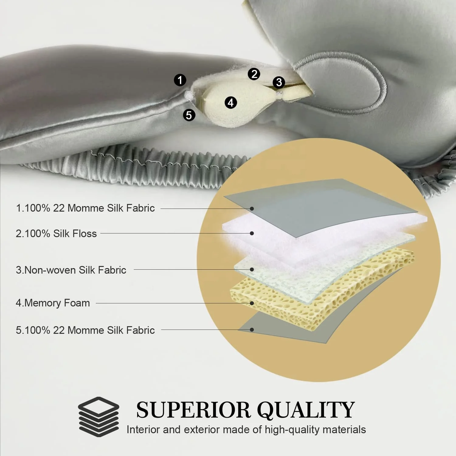 Moonight Sleep 22 MM Silk Eye Mask for Sleeping Padded  Eye Lash Extensions 3D Deep Contoured Eye Covers Cup Blindfold