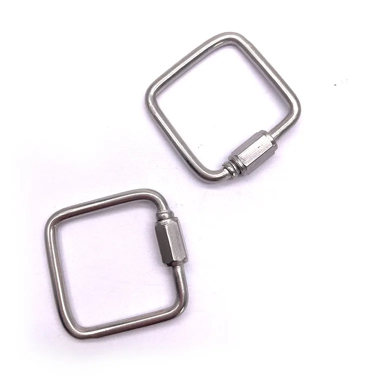 BT-510 Retail Industry Custom 3.5mm Stainless Steel 304 Carabiner Hook Screw Square Quick Link