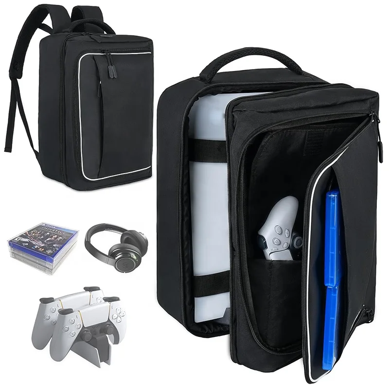 Custom Console Headphone Protective Carrying Case Storage Bag Travel PS5 Console Backpack Compatible for PS5