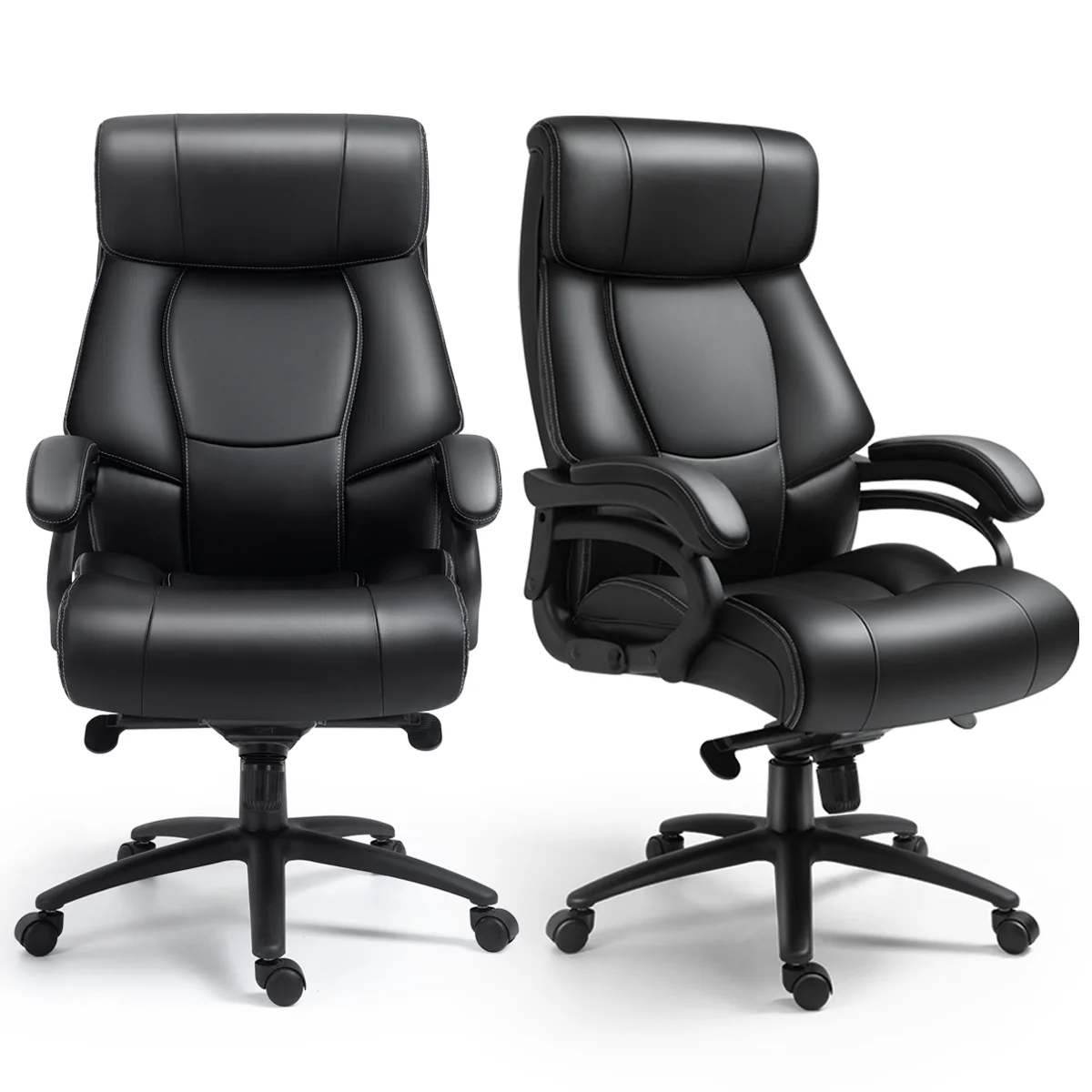 Cheap Best Tall and Big Black Vintage CEO Boss Executive  Manager Ergonomic Leather Swivel Office Chair Factory Wholesale