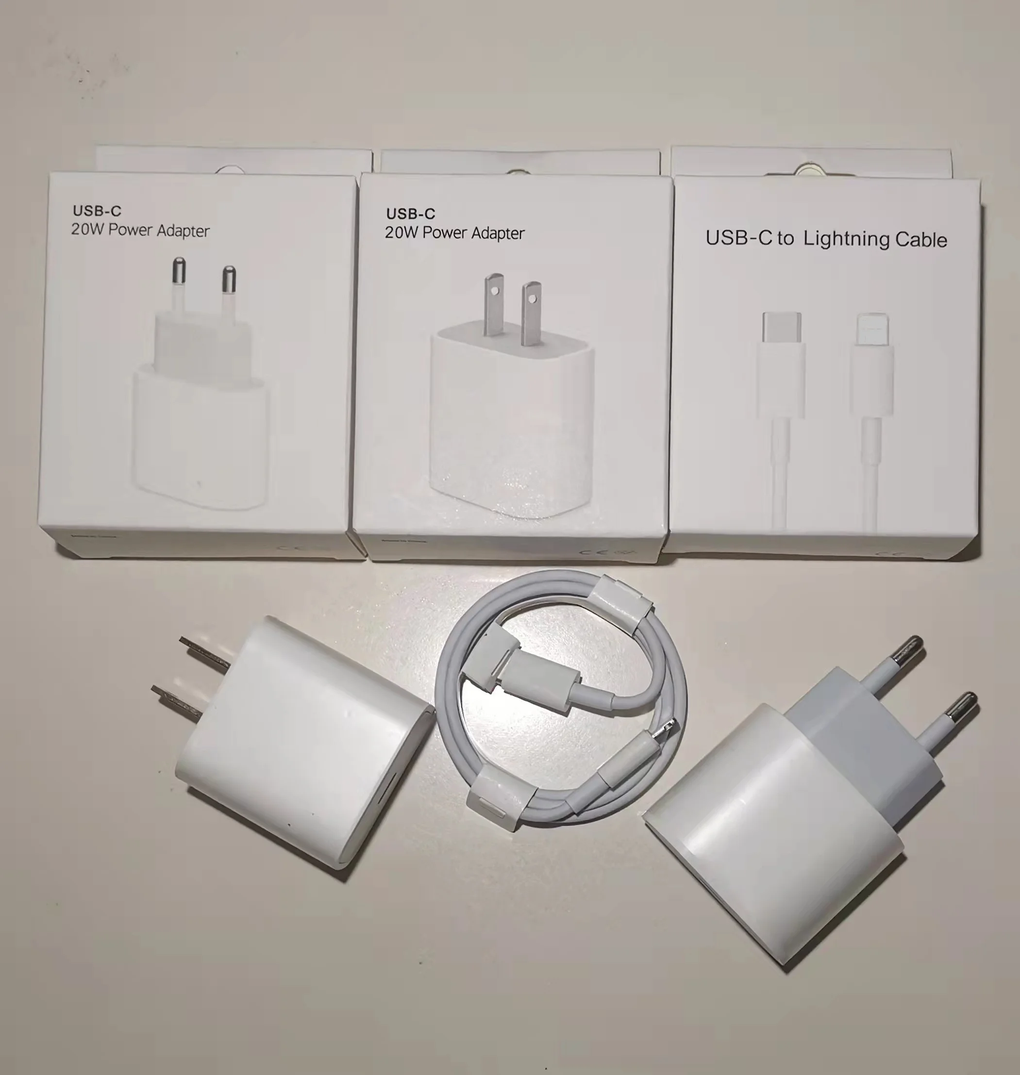 20W PD Fast Charging Original Type C Cable Adapter 14 13 12 Pro Max Wall EU US UK appl Charger For Iphone