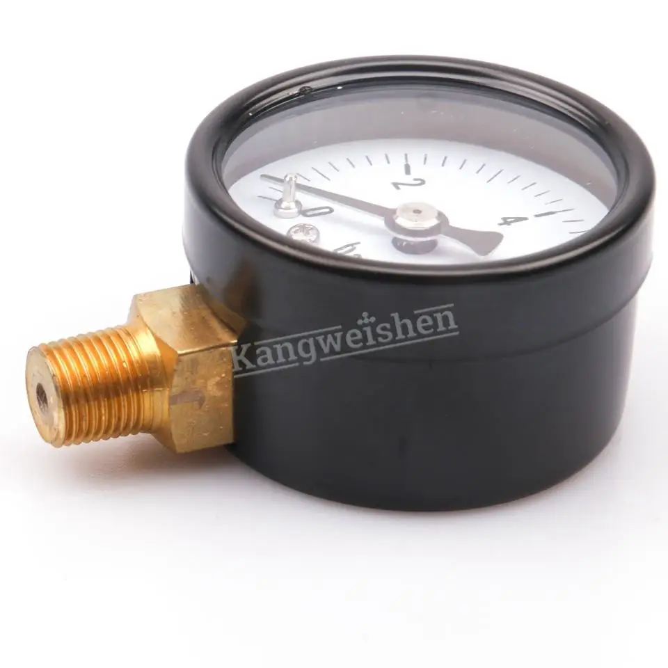 High quality stainless steel water gas pressure gauge with oil black iron bottom cover dry total pressure gauge