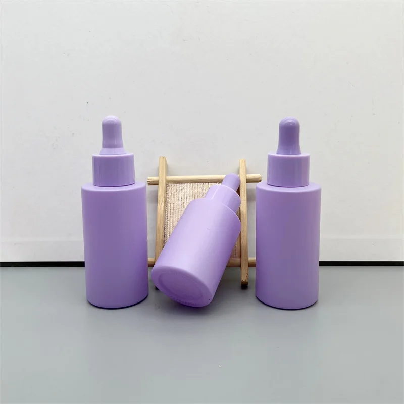 wholesale frosted clrear purple cosmetic perfume essential 1oz glass vial for  essential oil dropper bottle packaging with d