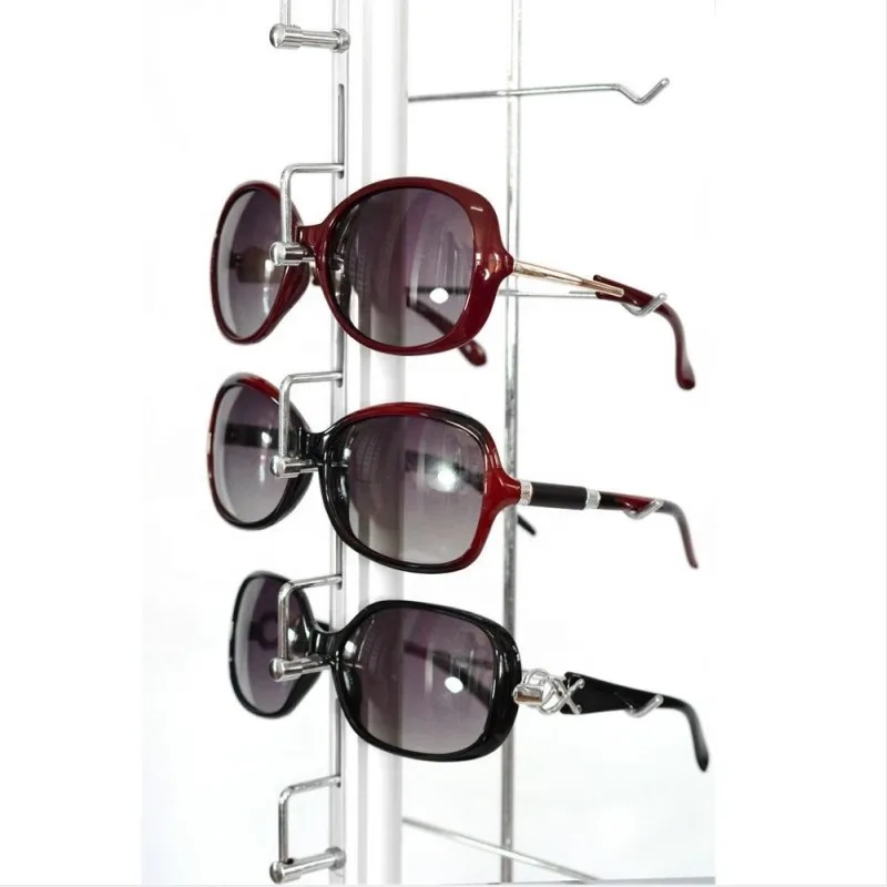 wholesale aluminum alloy lockable glasses wall mounted eyeglasses eyewear sunglasses displays rack rods