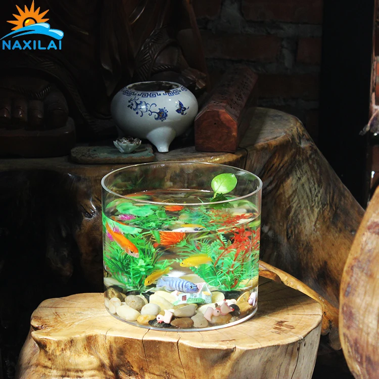 NAXIALI Aquarium Fish Tank Artificial Acrylic Aquarium Tanks Sunsun Table Mini Acrylic Ecological Aquarium