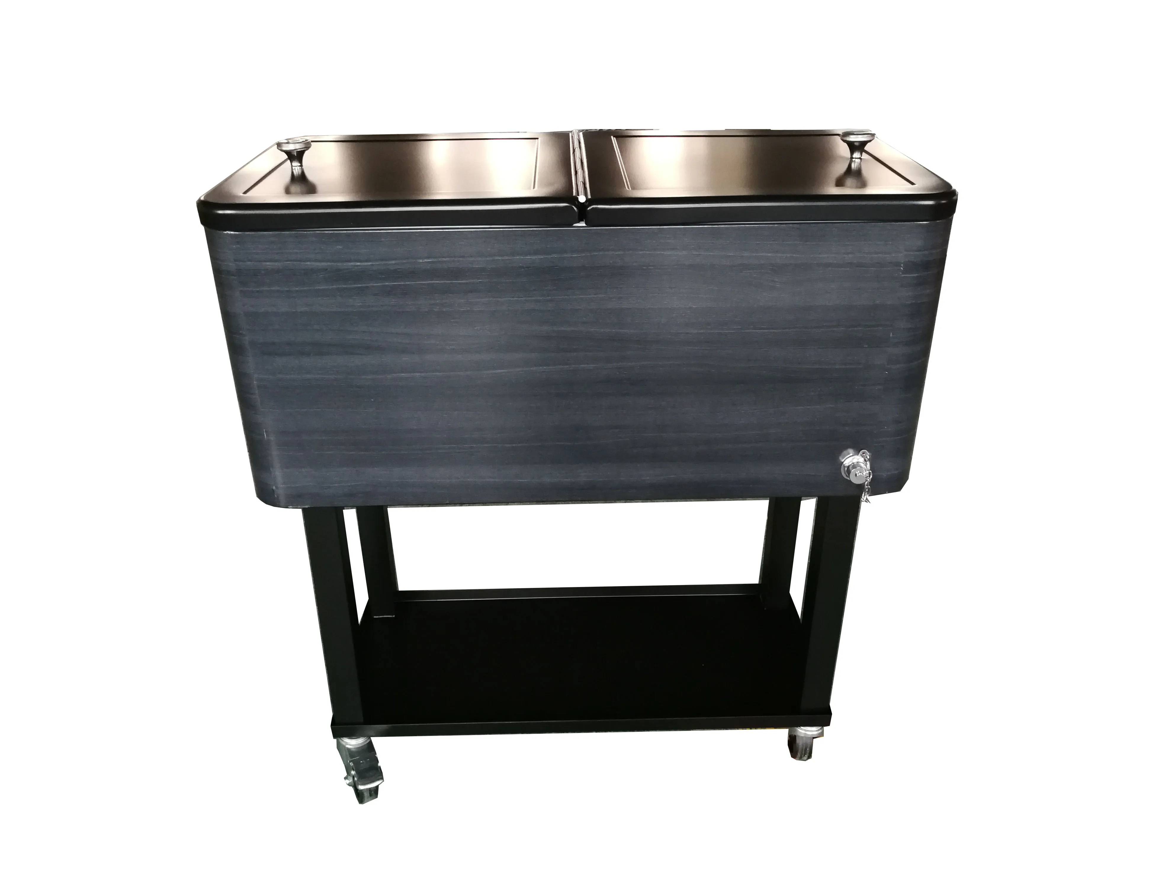 Gateway Collection 80 Quart Rolling Ice Chest Portable Patio Party Drink Cooler Cart