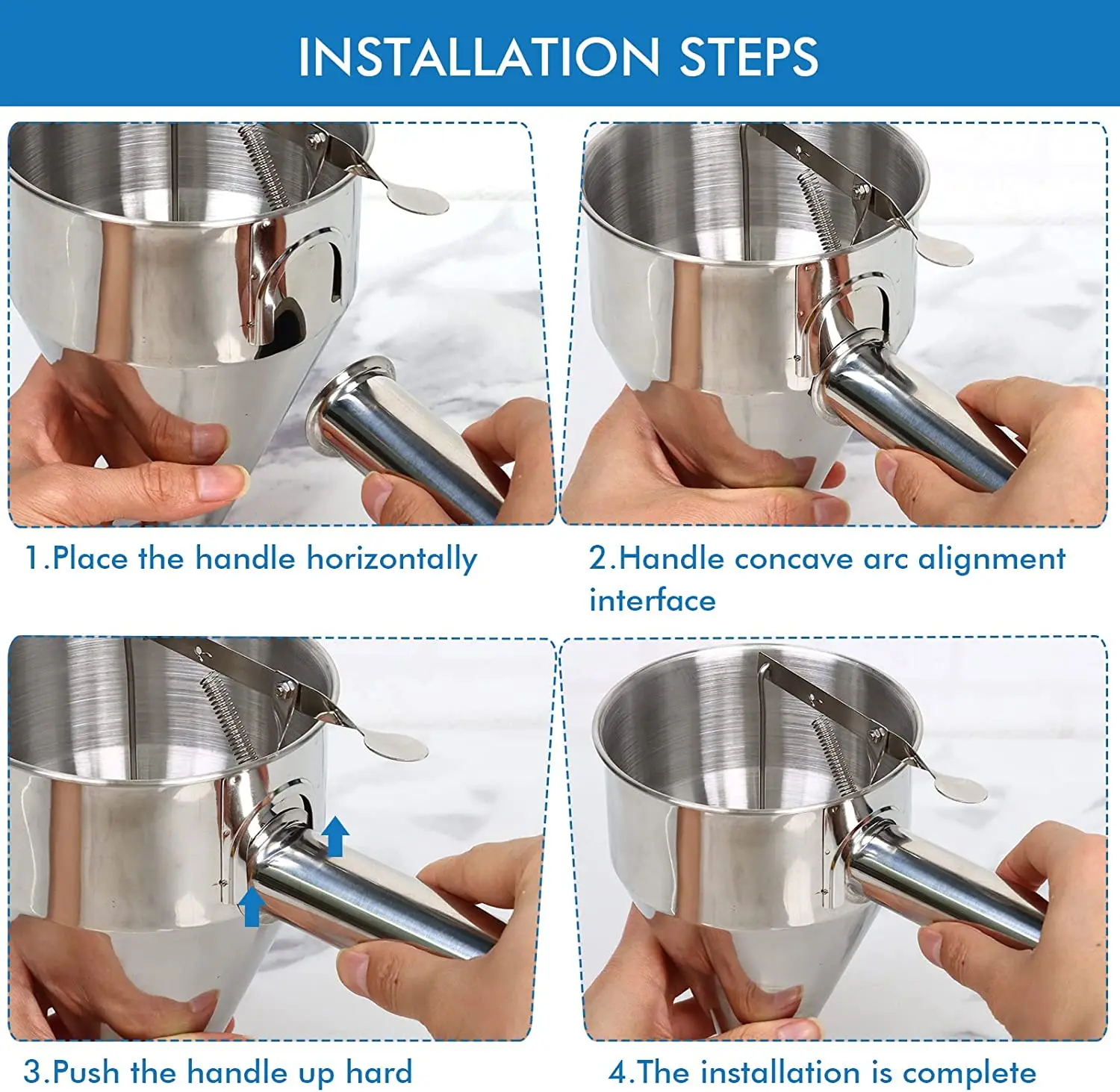 Best Sale Metal Stainless Steel Baking Funnel Dispenser with Stand Cake Desserts Making Bakery