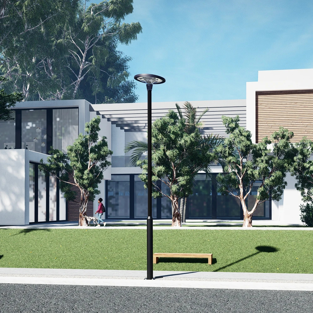 LED Post Light Garden Light RGB Outdoor Solar Panel Powered UFO Style 800W 1200W SJ Aluminum Alloy 80 IP65 Luces Led Jardin 360