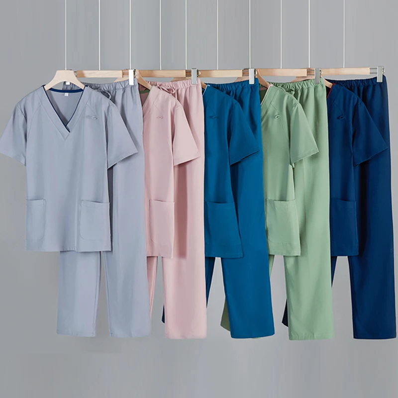 oem odm custom logo scrubs uniforms sets nurse fashionable with printed design medical uniform conjuntos de uniformes scrubs