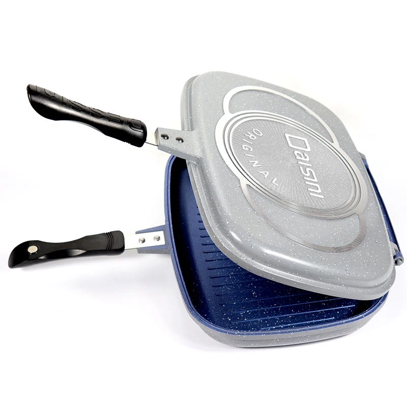 
 Лидер продаж, двойная сковорода для гриля с логотипом под давлением  