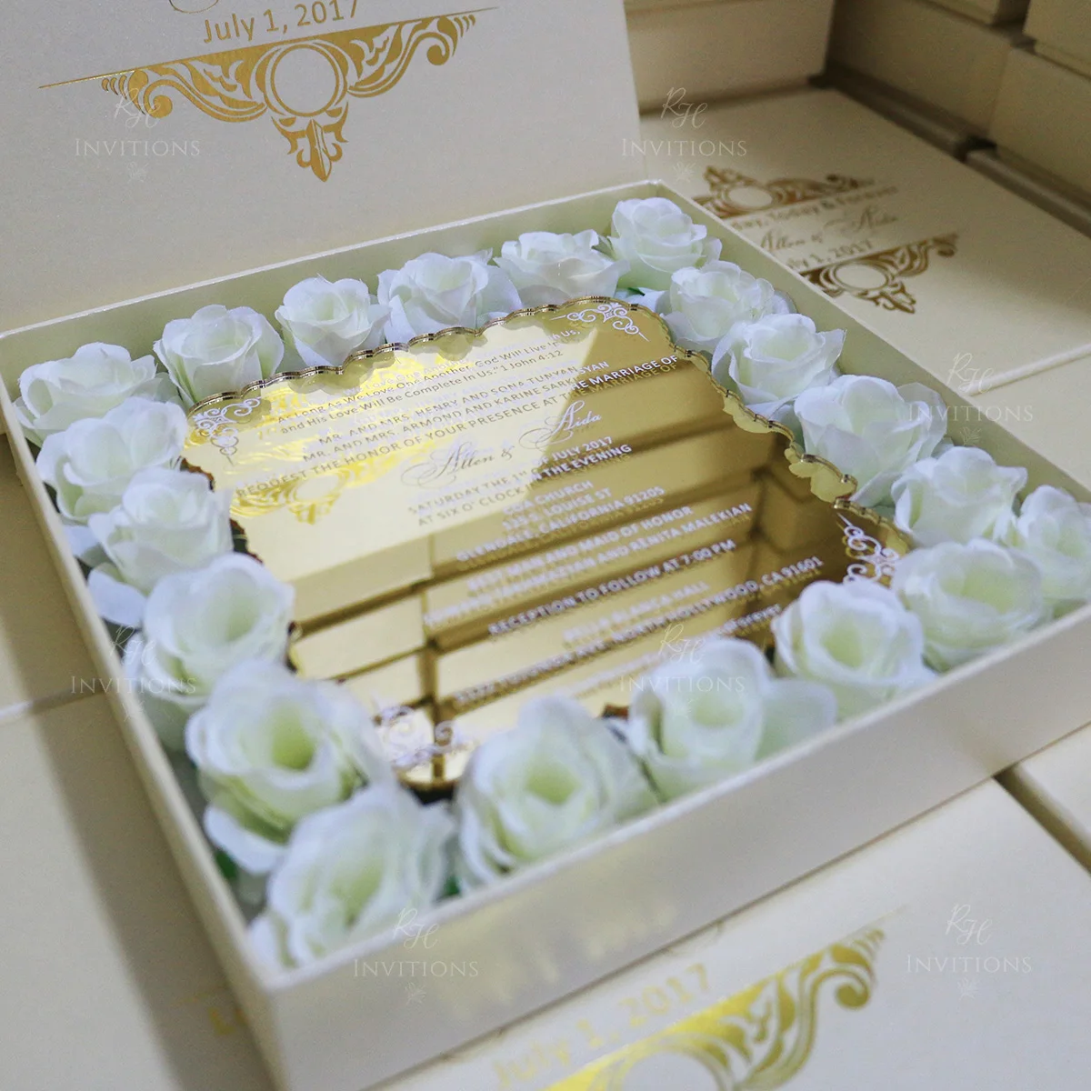 Vip Gift Card Vietnamese Wedding Invites Floral Invitation Cards