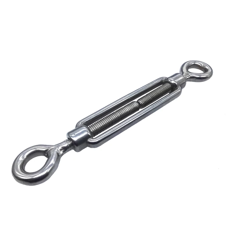 DIN 1480 Stainless Steel hook & hook Turn buckle with open body, Marine wire rope fittings turnbuckles