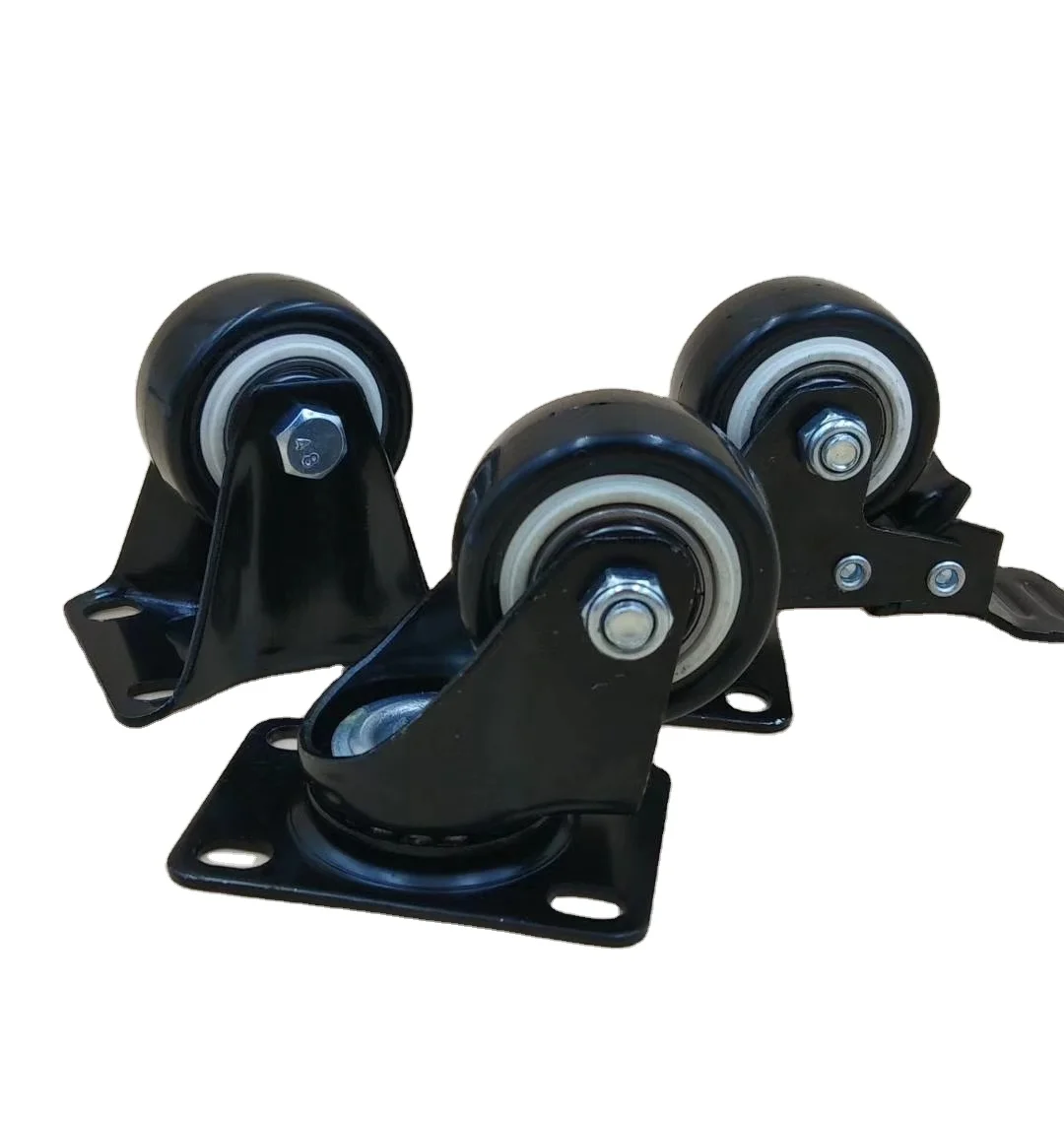 Manufacturers wholesale 2 inch Swivel Black PU Double bearing design casters