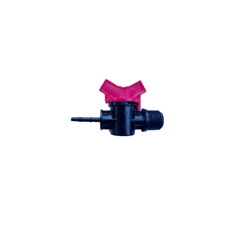 China Factory Locked Nut Fitting 4/7mm POM Valve PE Tube Water Irrigation Mini Valve Drip Line Connector Take Valve For Layflat
