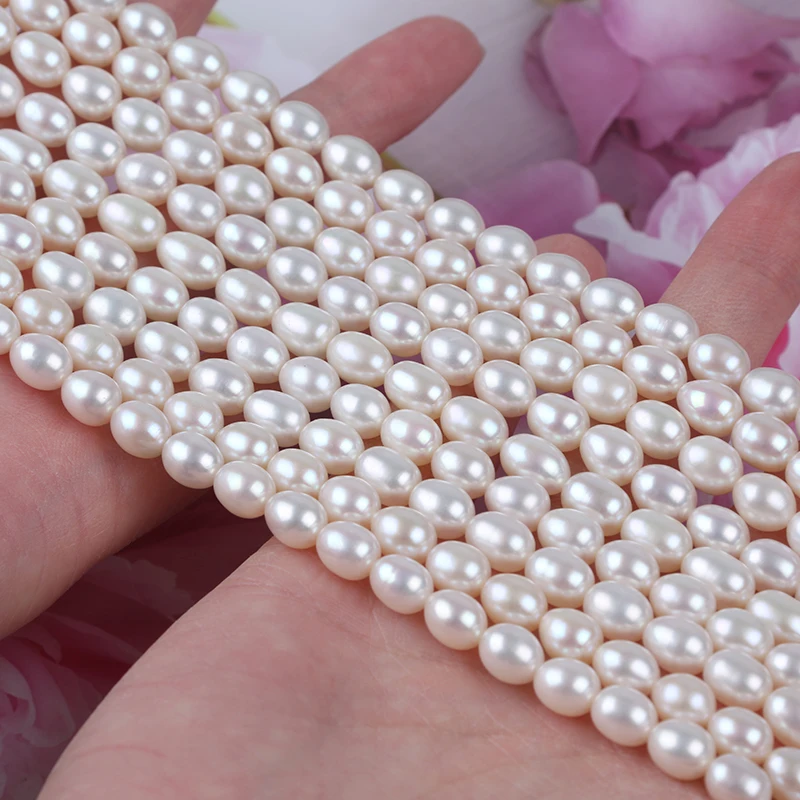 kinds of size  white oval rice shape freshwater loose beads for DIY jewelry making
