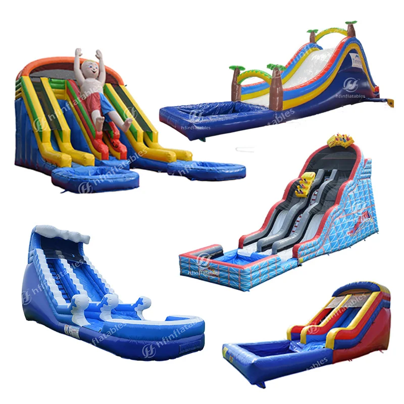 Giant Water Coral Reef Combo Adult With Pool Wholesale Sea 20m Single Lane Inflatable Slide for Lake