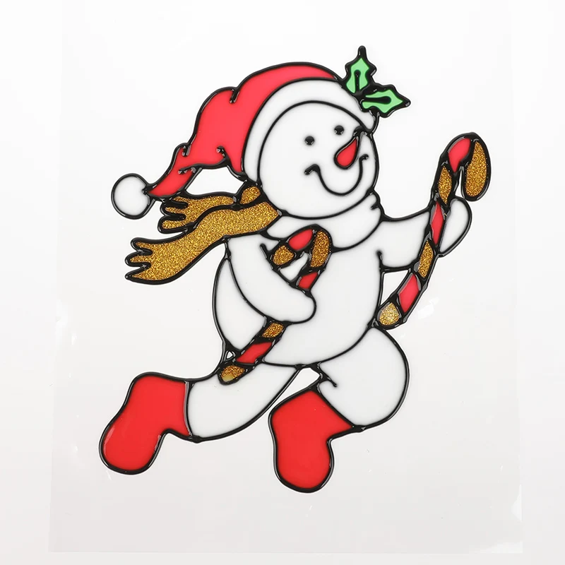 Christmas home decoration snowman window christmas gel stickers