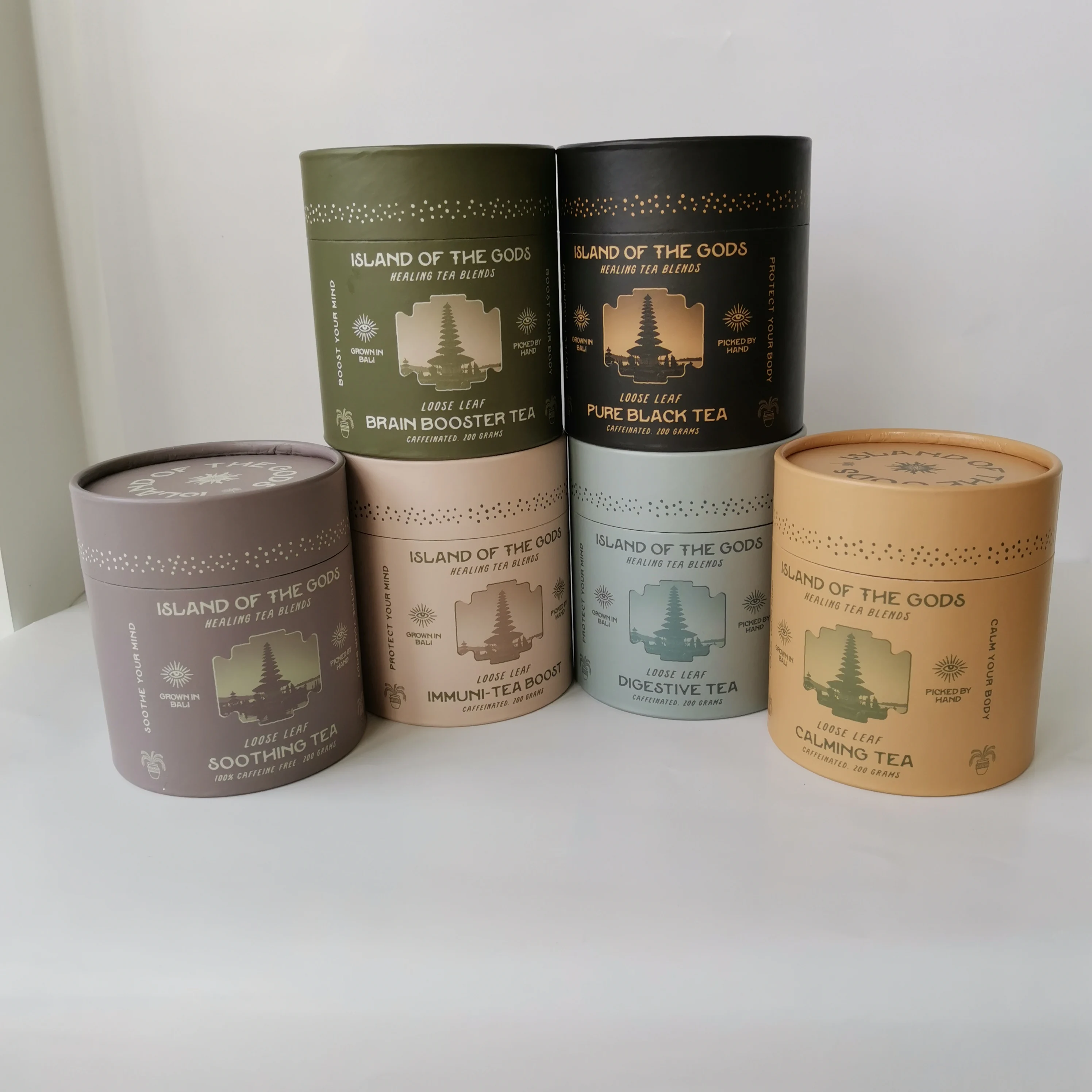 Биоразлагаемая цилиндрическая бумажная коробка для рассыпного чая