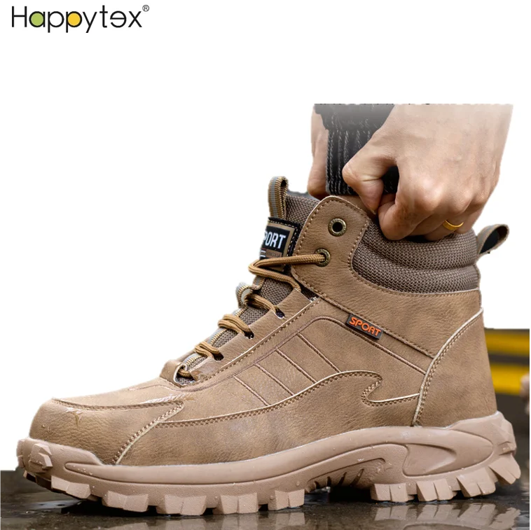 2024 Winter Wear-resistant Warm Anti Smashing Safe Steel Toe High Top Wool Industrial Protective Safety Shoes Men Working Boot