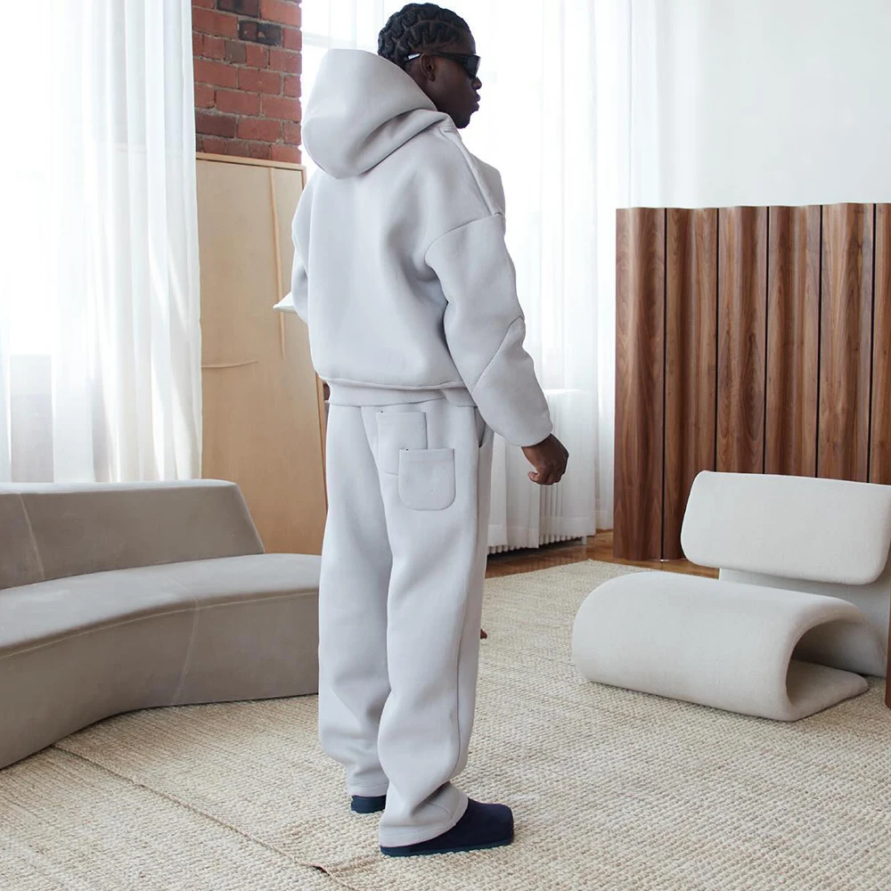 Sweatsuit Manufacturer Zipper Hoodie and Jogging Winter Streetwear Baggy Oversized Zip up Blank Custom Women Men Tracksuit Set