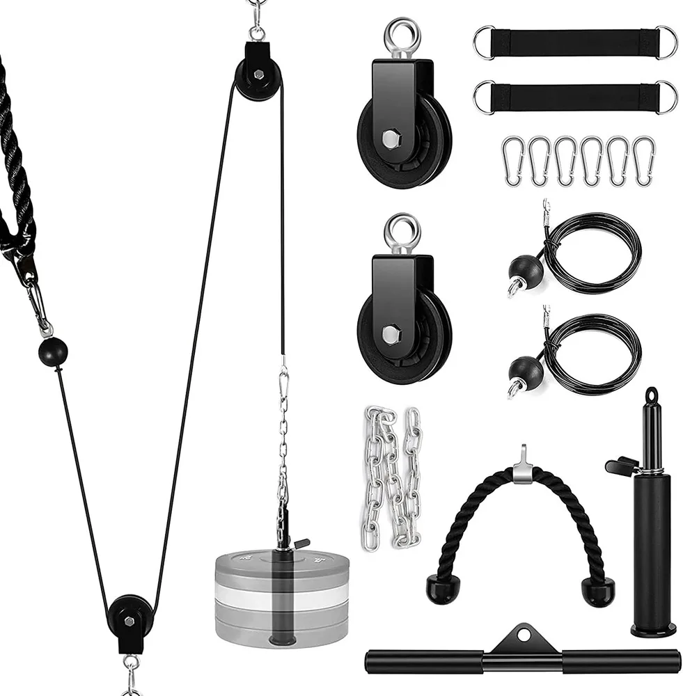 Fitness Cable Pulley System, Gym LAT and Lift Pulldown Machine Attachments