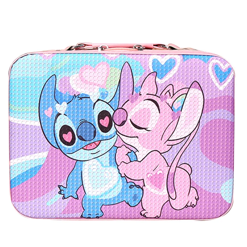 Aolan Cosmetics Box Stitch Kuromi Design Inner With Mirror Cute Big Capacity Zipper Make Up Box for Girls
