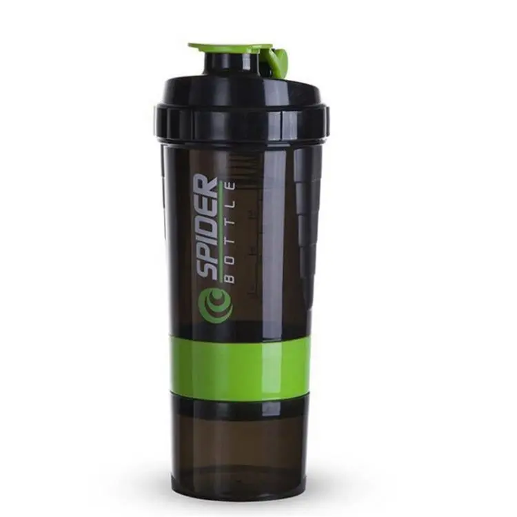 bpa free Protein Shaker Bottle Shakers Cup with pill box spider shaker bottle with storage with compartment