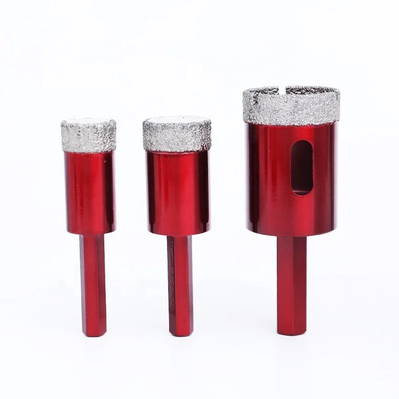 6mm-65mm Vacuum Brazed  Diamond Core Drill Bit Round Shank Tile hole saw hole cutter for tile marble granite glass
