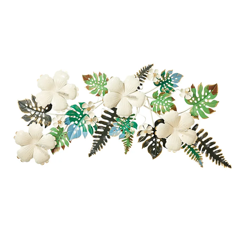 modern creative flower art handmade metal flower leaf 3D wall decor for living room bed room wall hanging