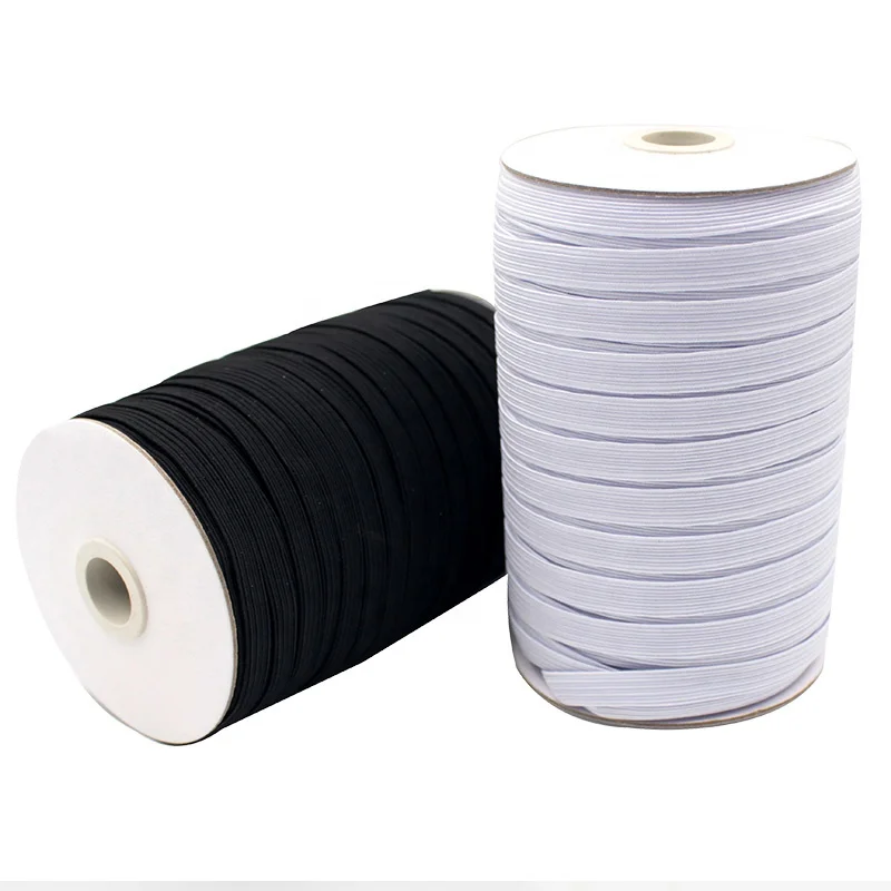 
In stock factory band elastic wholesale 6mm elastic band/custom White color elastic ribbon earloop wristband 