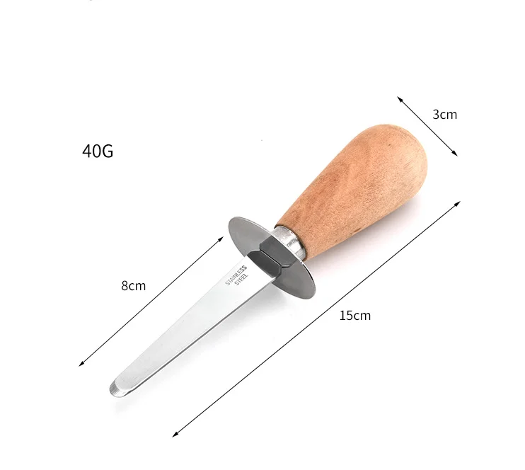 Oyster Clam Shucking Knife Opener With Wooden Handle For Seafood Kitchen Tools