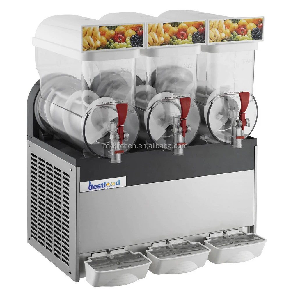 Bestfood New Design 3 Tanks Large Capacity Slush Machine for Food & Beverage Shop Use